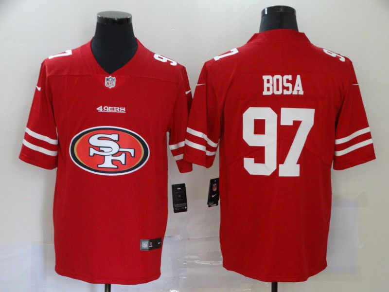 Men San Francisco 49ers #97 Bosa Red Nike Team logo fashion NFL Jersey->san francisco 49ers->NFL Jersey